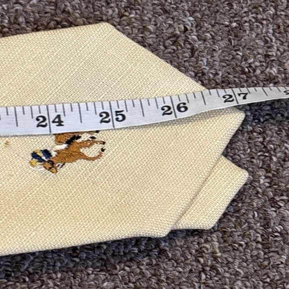Vintage Saks Fifth Avenue Polo Ralph Lauren Neck Tie 100% Linen Youth Handmade - Picture 7 of 8